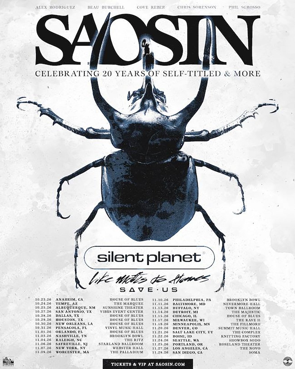 Saosin — 20th Anniversary Tour 2026