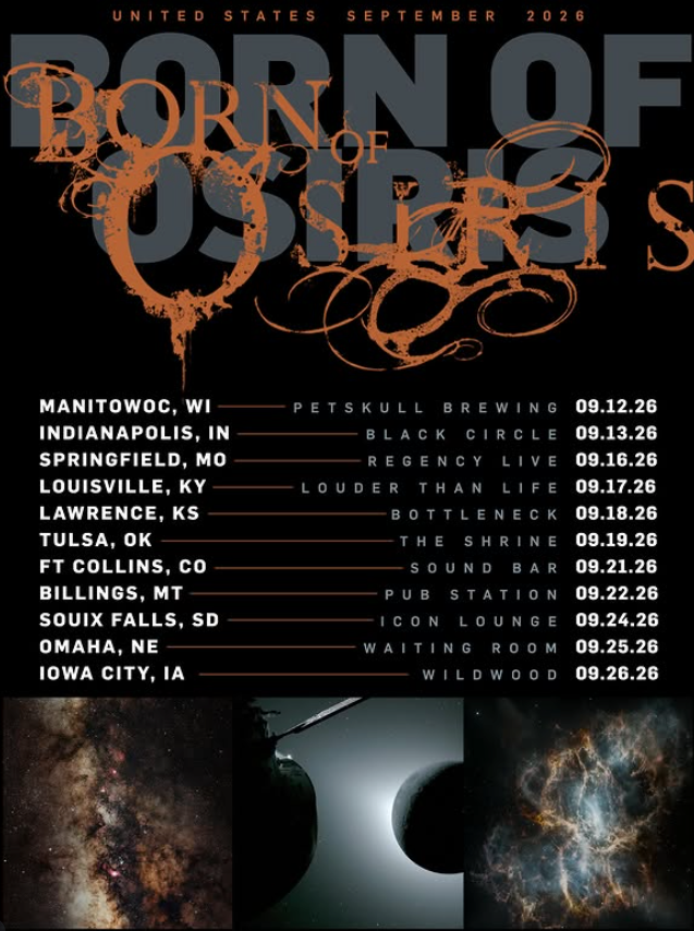 Born of Osiris United States September 2026 tour poster