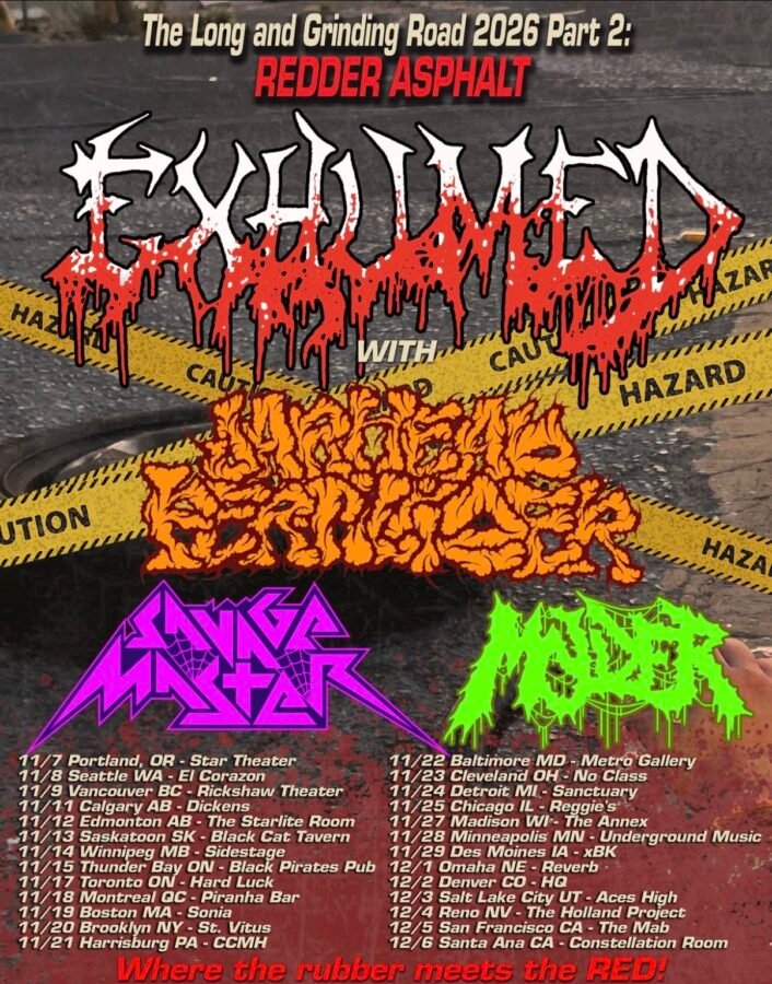Exhumed Redder Asphalt Tour 2026 poster
