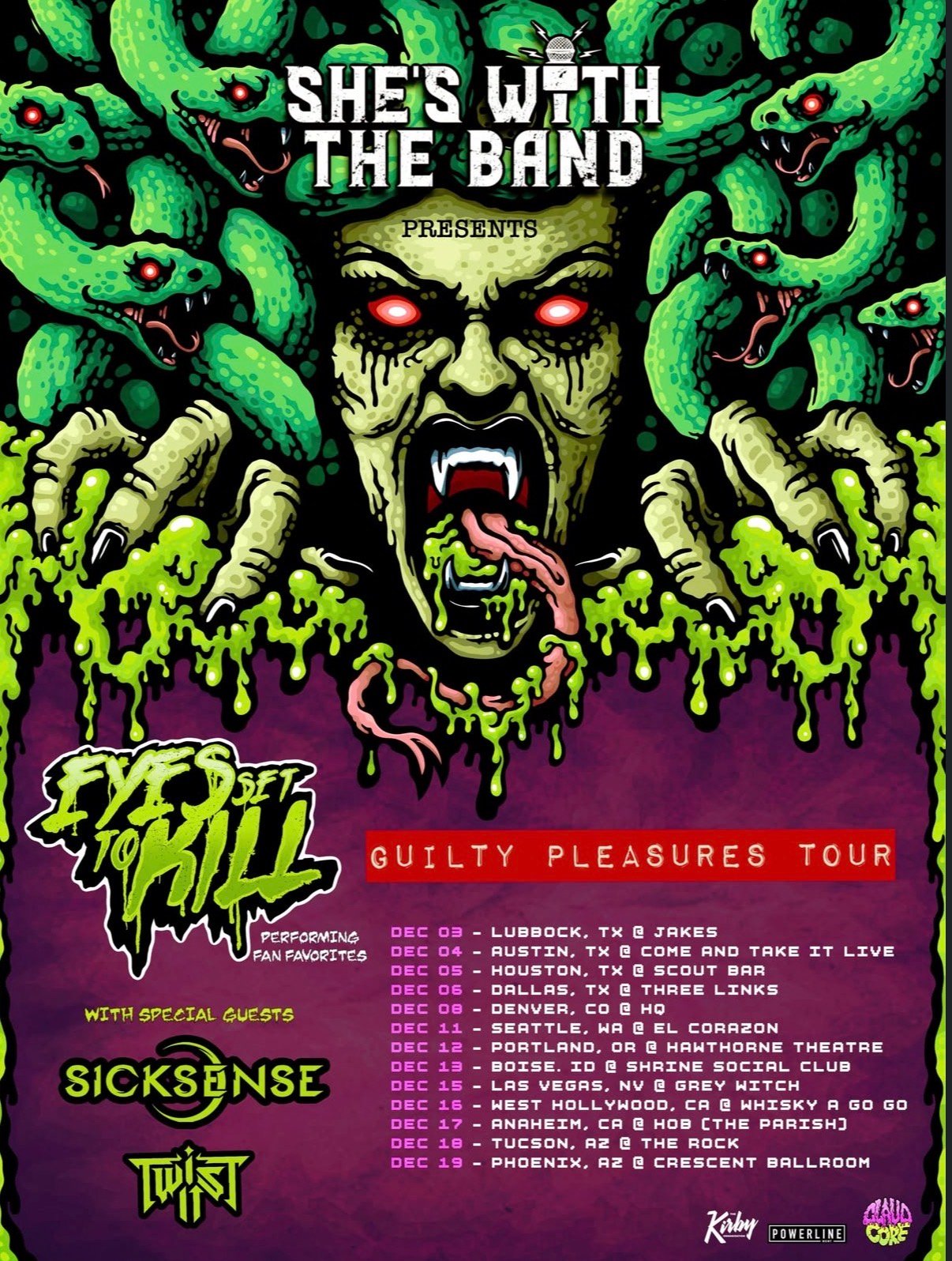 Eyes Set to Kill Guilty Pleasures Tour poster with Sicksense and Twist It