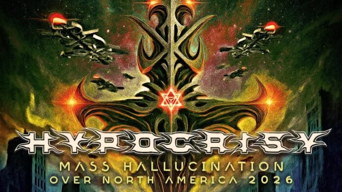 Hypocrisy Mass Hallucination Over North America 2026 Hypocrisy Mass Hallucination Over North America 2026 tour poster
