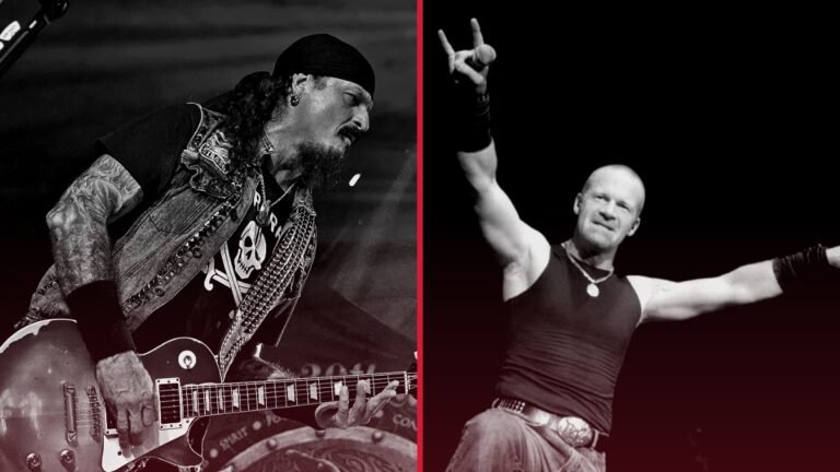 Jon Schaffer and Matt Barlow of Iced Earth in a split composite image