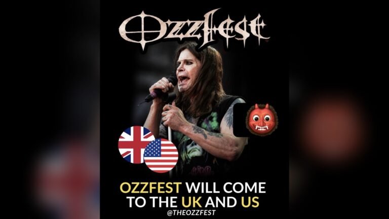 Ozzfest 2027 announcement graphic with Ozzy Osbourne and UK and US flags