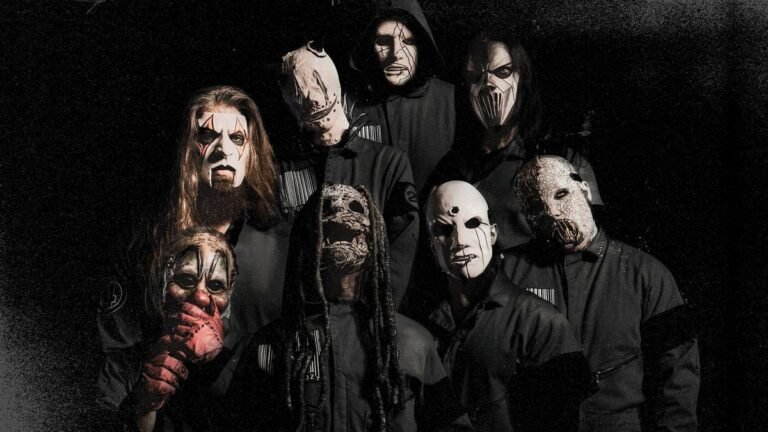 Slipknot 2026 press photo showing eight members, photo by Jonathan Weiner