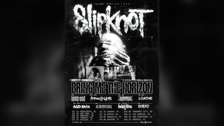 Slipknot (sic)est Stadium Tour 2027 North American tour poster with Bring Me the Horizon