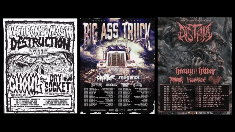 Tour posters for Ghoul and Dry Socket, Big Ass Truck I.E. and Distant side by side