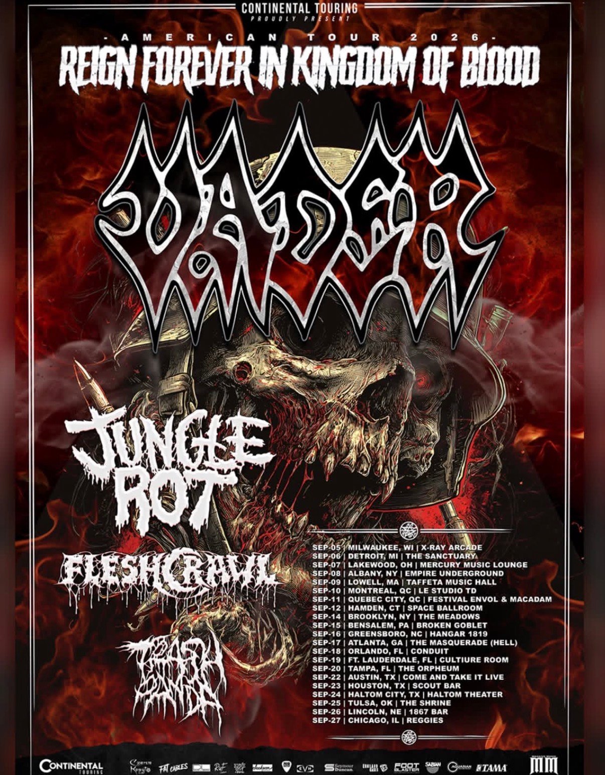 Vader Reign Forever in Kingdom of Blood 2026 tour poster