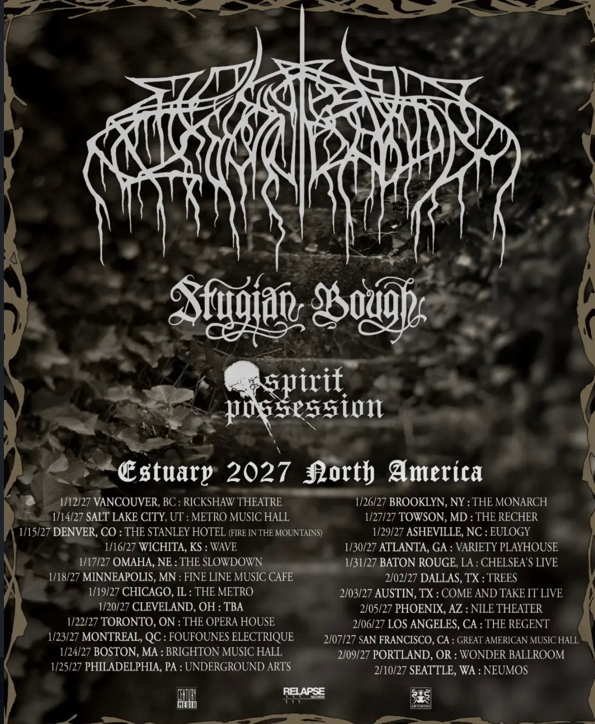 Wolves In The Throne Room winter 2027 North American tour poster