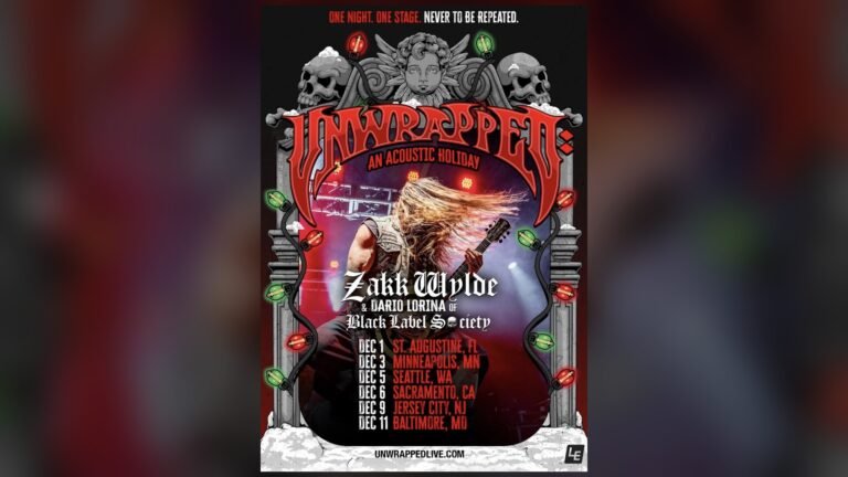 Zakk Wylde Unwrapped: An Acoustic Holiday 2026 tour poster with Black Label Society December dates